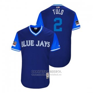 Camiseta Beisbol Hombre Toronto Blue Jays Troy Tulowitzki 2018 LLWS Players Weekend Tulo Azul