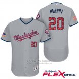 Camiseta Beisbol Hombre Washington Nationals 2017 Estrellas y Rayas Daniel Murphy Gris Flex Base