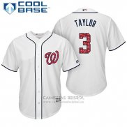 Camiseta Beisbol Hombre Washington Nationals 2017 Estrellas y Rayas Michael Taylor Blanco Cool Base