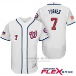 Camiseta Beisbol Hombre Washington Nationals 2017 Estrellas y Rayas Trea Turner Blanco Flex Base