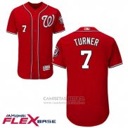 Camiseta Beisbol Hombre Washington Nationals 7 Trea Turner Rojo Flex Base