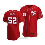 Camiseta Beisbol Hombre Washington Nationals Brad Hand Rojo Autentico Alterno