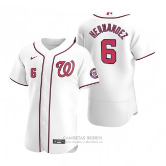 Camiseta Beisbol Hombre Washington Nationals Cesar Hernandez Autentico Primera Blanco