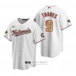 Camiseta Beisbol Hombre Washington Nationals Eric Thames Gold-Trimmed Championship Replica Blanco