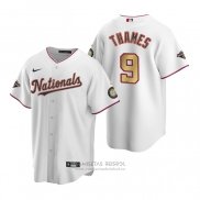 Camiseta Beisbol Hombre Washington Nationals Eric Thames Gold-Trimmed Championship Replica Blanco