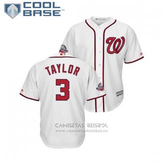 Camiseta Beisbol Hombre Washington Nationals Michael Taylor 2018 All Star Cool Base Blanco