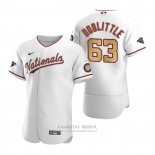 Camiseta Beisbol Hombre Washington Nationals Sean Doolittle Gold-Trimmed Championship Autentico Blanco
