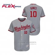 Camiseta Beisbol Hombre Washington Nationals Yan Gomes Autentico Flex Base Gris