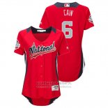 Camiseta Beisbol Mujer All Star Lorenzo Cain 2018 Home Run Derby National League Rojo