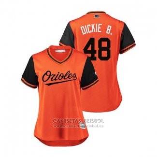 Camiseta Beisbol Mujer Baltimore Orioles Richard Bleier 2018 LLWS Players Weekend Dickie B. Orange