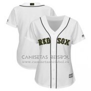 Camiseta Beisbol Mujer Boston Red Sox Personalizada 2018 Blanco