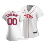 Camiseta Beisbol Mujer Boston Red Sox Personalizada 2021 Replica Blanco