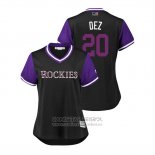 Camiseta Beisbol Mujer Colorado Rockies Ian Desmond 2018 LLWS Players Weekend Dez Negro