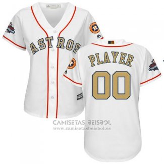 Camiseta Beisbol Mujer Houston Astros Personalizada 2018 Blanco