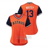 Camiseta Beisbol Mujer Houston Astros Tyler Whitey 2018 LLWS Players Weekend Blanco Orange