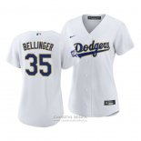 Camiseta Beisbol Mujer Los Angeles Dodgers Cody Bellinger 2021 Gold Program Replica Blanco