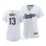 Camiseta Beisbol Mujer Los Angeles Dodgers Max Muncy 2021 Gold Program Replica Blanco