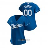 Camiseta Beisbol Mujer Los Angeles Dodgers Personalizada 2020 Replica Alterno Azul