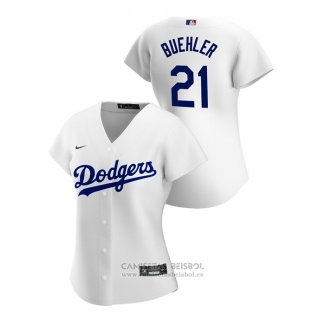 Camiseta Beisbol Mujer Los Angeles Dodgers Walker Buehler 2020 Replica Primera Blanco