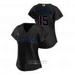 Camiseta Beisbol Mujer Miami Marlins Brian Anderson Replica 2020 Alterno Negro