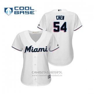 Camiseta Beisbol Mujer Miami Marlins Wei Yin Chen Cool Base Primera 2019 Blanco