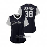 Camiseta Beisbol Mujer New York Yankees Shane Robinson 2018 LLWS Players Weekend Robinson Azul