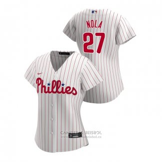 Camiseta Beisbol Mujer Philadelphia Phillies Aaron Nola 2020 Replica Primera Blanco