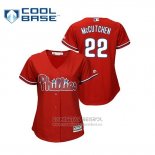 Camiseta Beisbol Mujer Philadelphia Phillies Andrew Mccutchen Cool Base Alterno Rojo