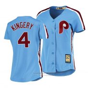 Camiseta Beisbol Mujer Philadelphia Phillies Scott Kingery Cooperstown Collection Road Azul