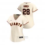 Camiseta Beisbol Mujer San Francisco Giants Buster Posey 2020 Replica Primera Crema