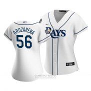 Camiseta Beisbol Mujer Tampa Bay Rays Randy Arozarena Primera Replica Blanco