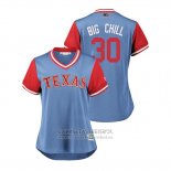 Camiseta Beisbol Mujer Texas Rangers Nomar Mazara 2018 LLWS Players Weekend Big Chill Azul