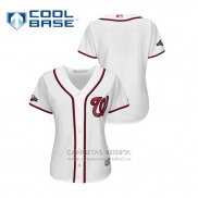 Camiseta Beisbol Mujer Washington Nationals 2019 Postemporada Cool Base Blanco