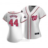 Camiseta Beisbol Mujer Washington Nationals Daniel Hudson Primera Replica Blanco