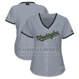 Camiseta Beisbol Mujer Washington Nationals Personalizada Gris