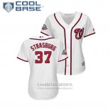 Camiseta Beisbol Mujer Washington Nationals Stephen Strasburg 2018 All Star Cool Base Blanco