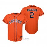 Camiseta Beisbol Nino Houston Astros Alex Bregman Replica Alterno Naranja