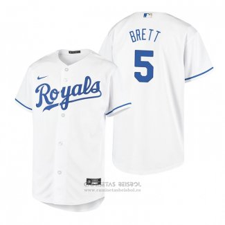 Camiseta Beisbol Nino Kansas City Royals George Brett Replica Primera Blanco