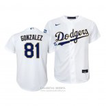 Camiseta Beisbol Nino Los Angeles Dodgers Victor Gonzalez 2021 Gold Program Replica Blanco