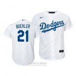 Camiseta Beisbol Nino Los Angeles Dodgers Walker Buehler Replica Primera 2020 Blanco
