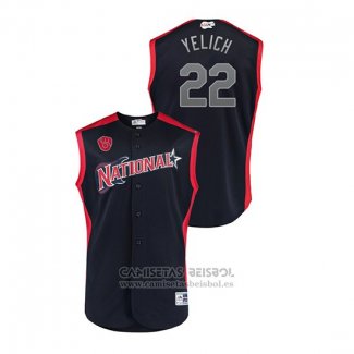 Camiseta Beisbol Nino Milwaukee Brewers 2019 All Star Player National League Christian Yelich Azul