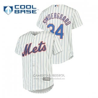 Camiseta Beisbol Nino New York Mets Noah Syndergaard Cool Base Replica Blanco