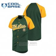 Camiseta Beisbol Nino Oakland Athletics Personalizada Stitches Verde Oro