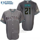 Camiseta Beisbol Hombre Arizona Diamondbacks 2017 Postemporada 21 Zack Greinke Gris Cool Base