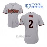 Camiseta Beisbol Hombre Arizona Diamondbacks 2 Aaron Hill Gris Cool Base