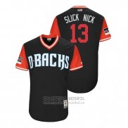 Camiseta Beisbol Hombre Arizona Diamondbacks Nick Ahmed 2018 LLWS Players Weekend Slick Nick Negro