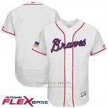 Camiseta Beisbol Hombre Atlanta Braves 2017 Estrellas y Rayas Blanco Flex Base
