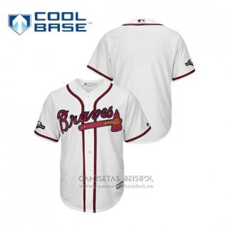 Camiseta Beisbol Hombre Atlanta Braves 2019 Postemporada Cool Base Blanco