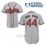 Camiseta Beisbol Hombre Atlanta Braves 44 Hank Aaron Gris Cool Base