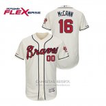 Camiseta Beisbol Hombre Atlanta Braves Brian Mccann Autentico Flex Base Crema